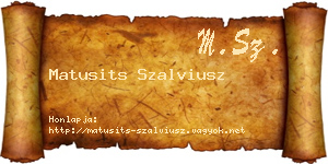 Matusits Szalviusz névjegykártya